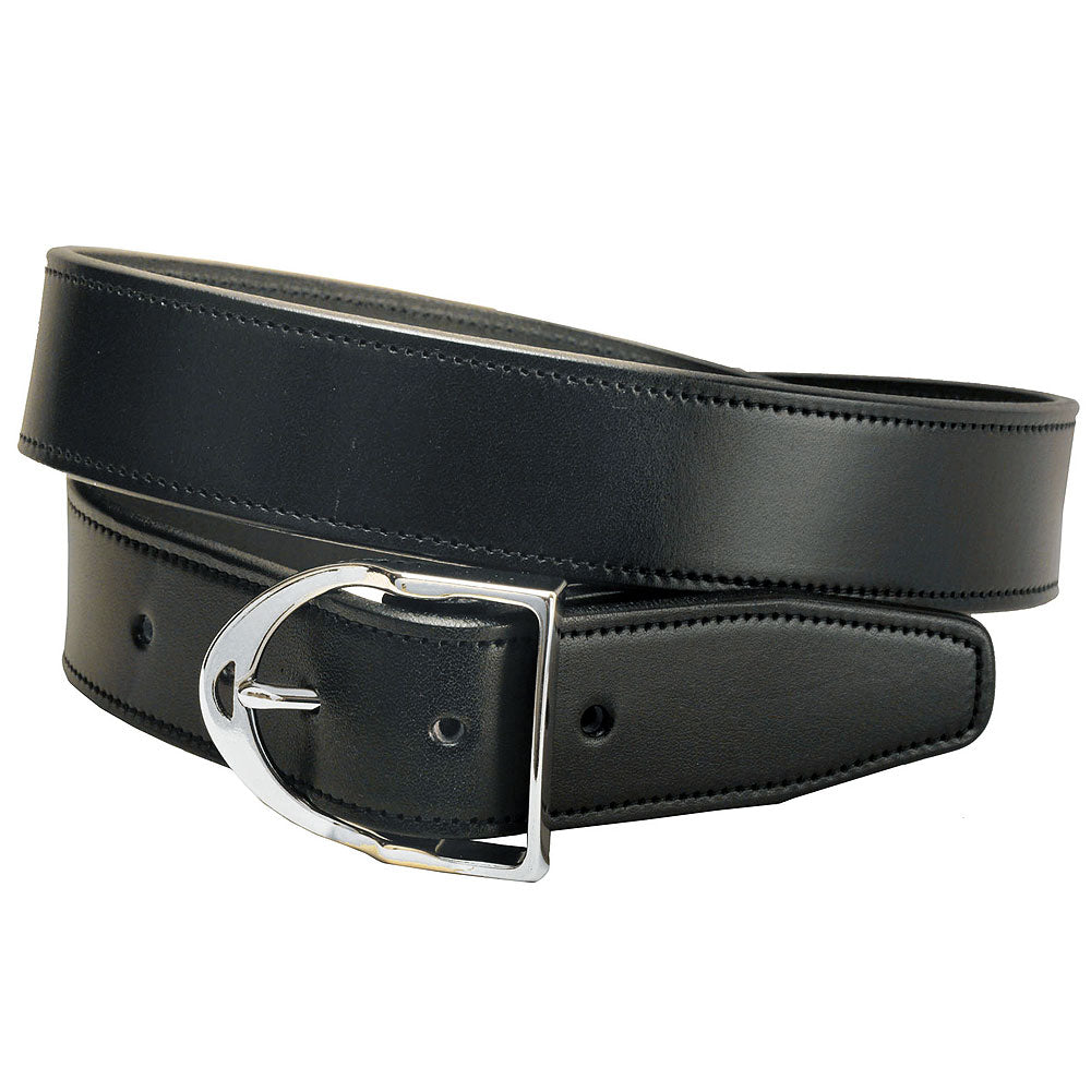 40" Tory Leather 1-1/2 Inch Mens Black Belt W/ Nickel Stirrup Buckle