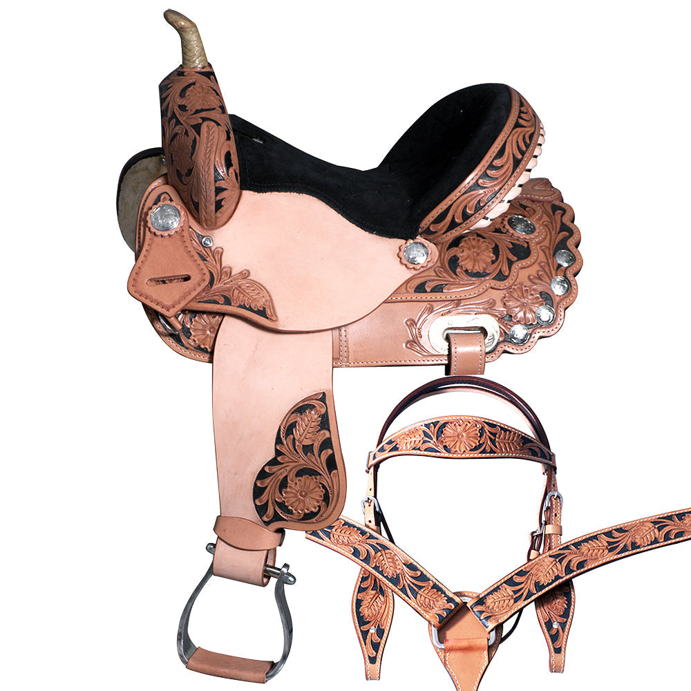 14 In Hilason Western Horse Barrel Racing Trail Pleasure American Leather Saddle Tack