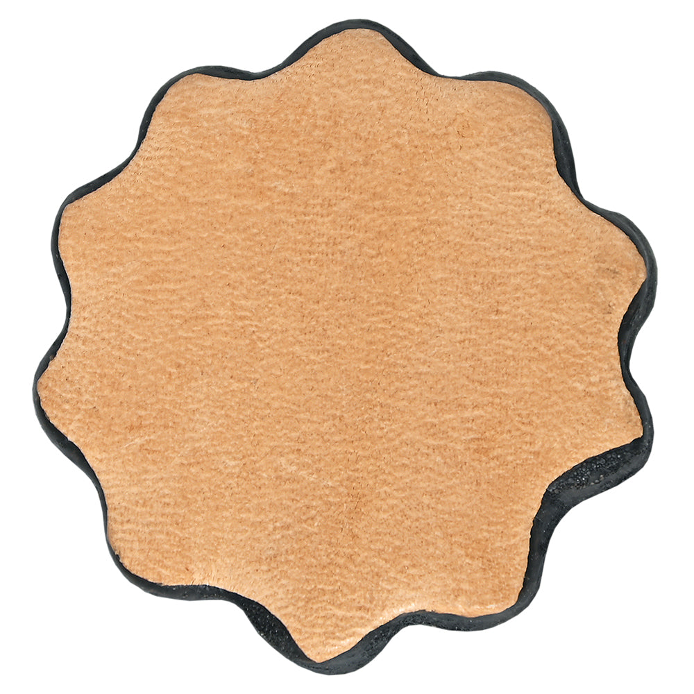 Hilason Plain Scalloped Leather Rosette Concho Saddle Tack Tan 1-1/4 "