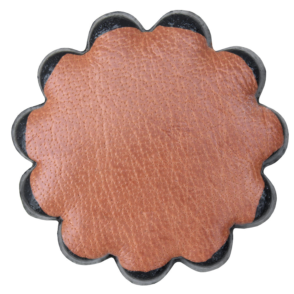 Hilason Plain Scalloped Leather Rosette Concho Saddle Tack 1-1/2"