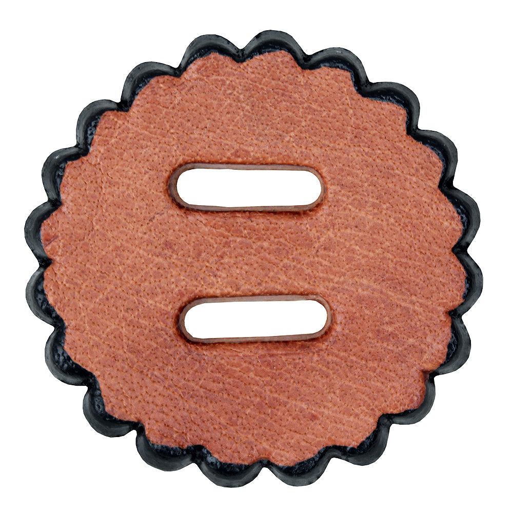 Hilason Slotted Scalloped Leather Rosette Concho Saddle Tack Tan 2"