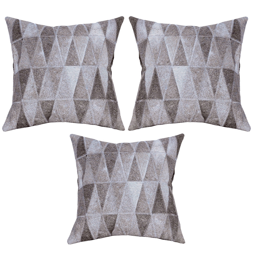 Hilason Cowhide Leather Hair-On Patchwork Cushion Pillow Cover