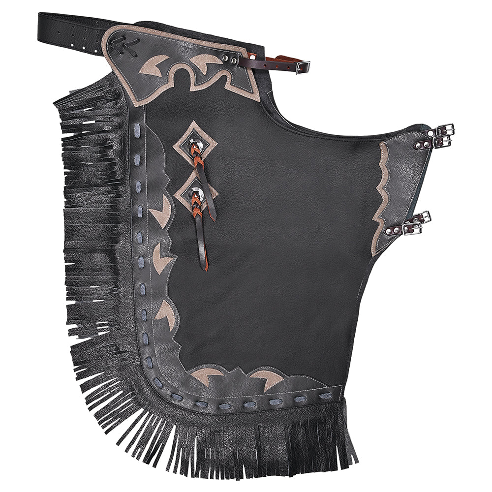 HILASON Adult Pro Rodeo Bronc Bull-Riding Genuine Leather Chinks | Handmade Chaps Western Riding for Adults Hand Tooled