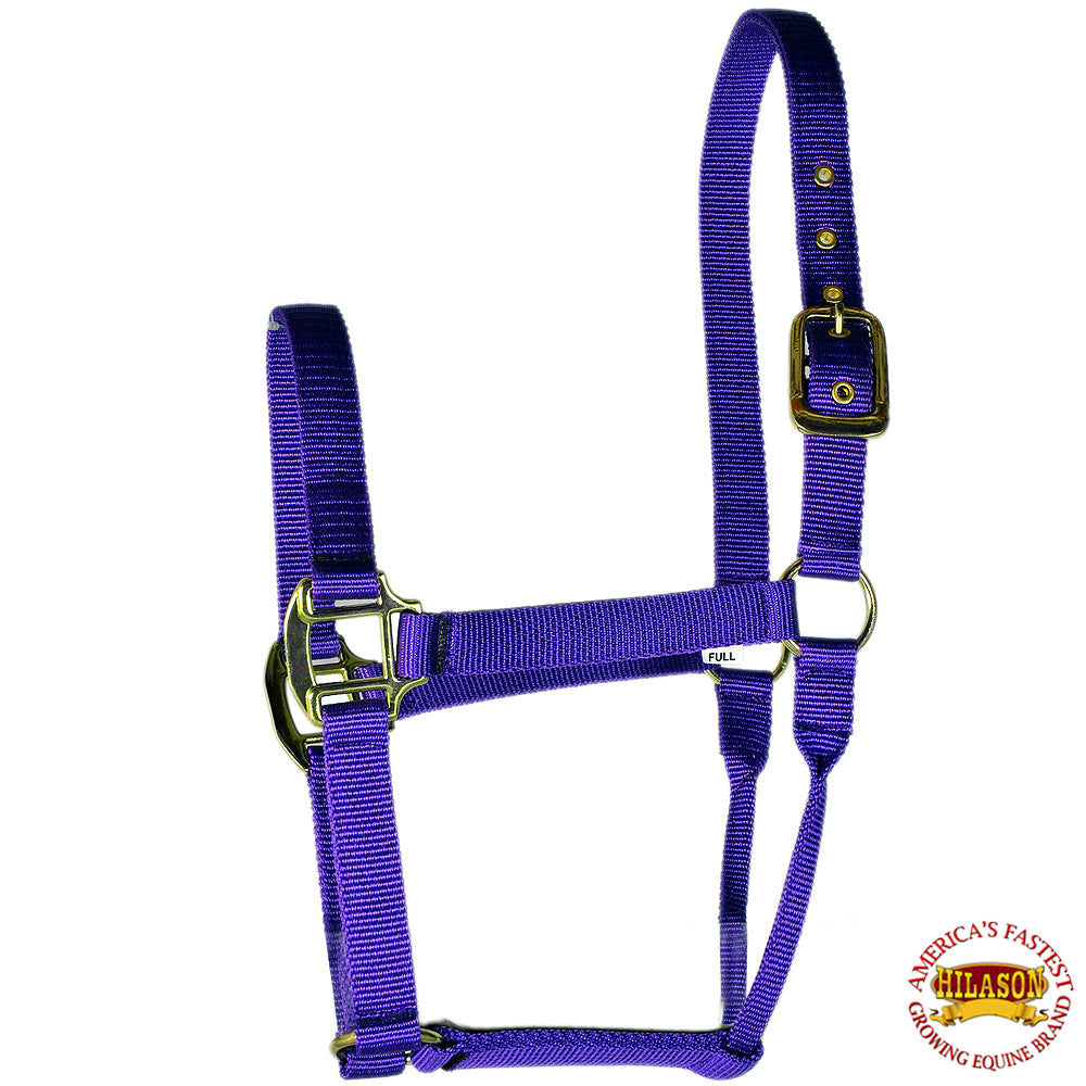 Hilason Premium Nylon Horse Halter Purple Rolled Throat Strap