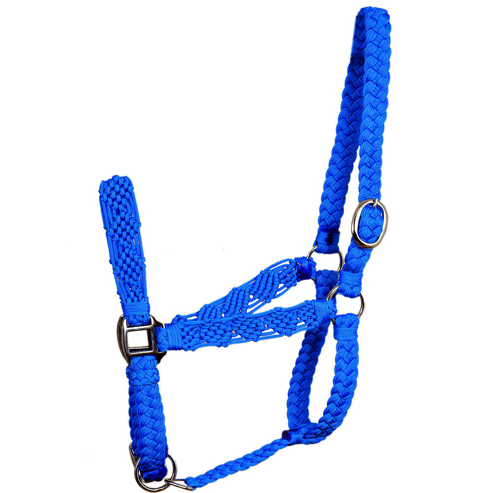 Hilason Premium Flat Braided Paracord Horse Halter Royal Blue