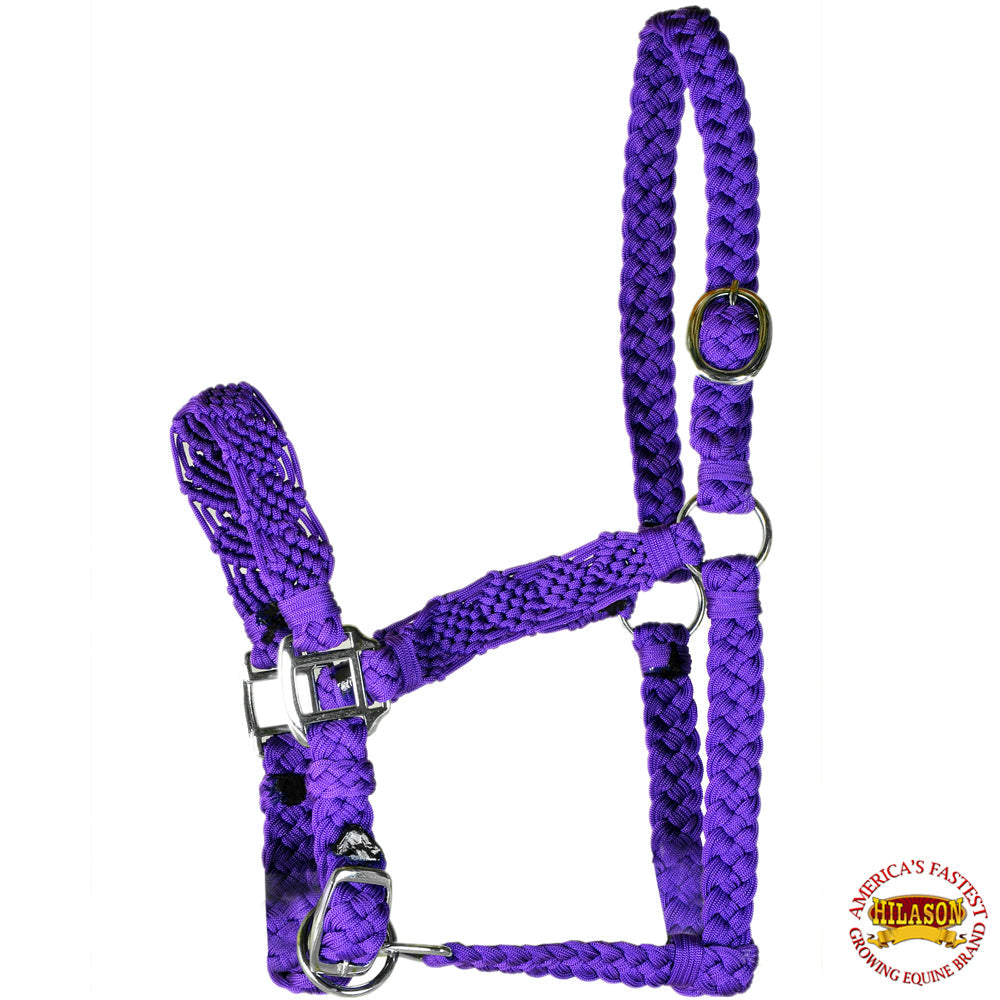 Hilason Premium Flat Braided Paracord Horse Halter Purple