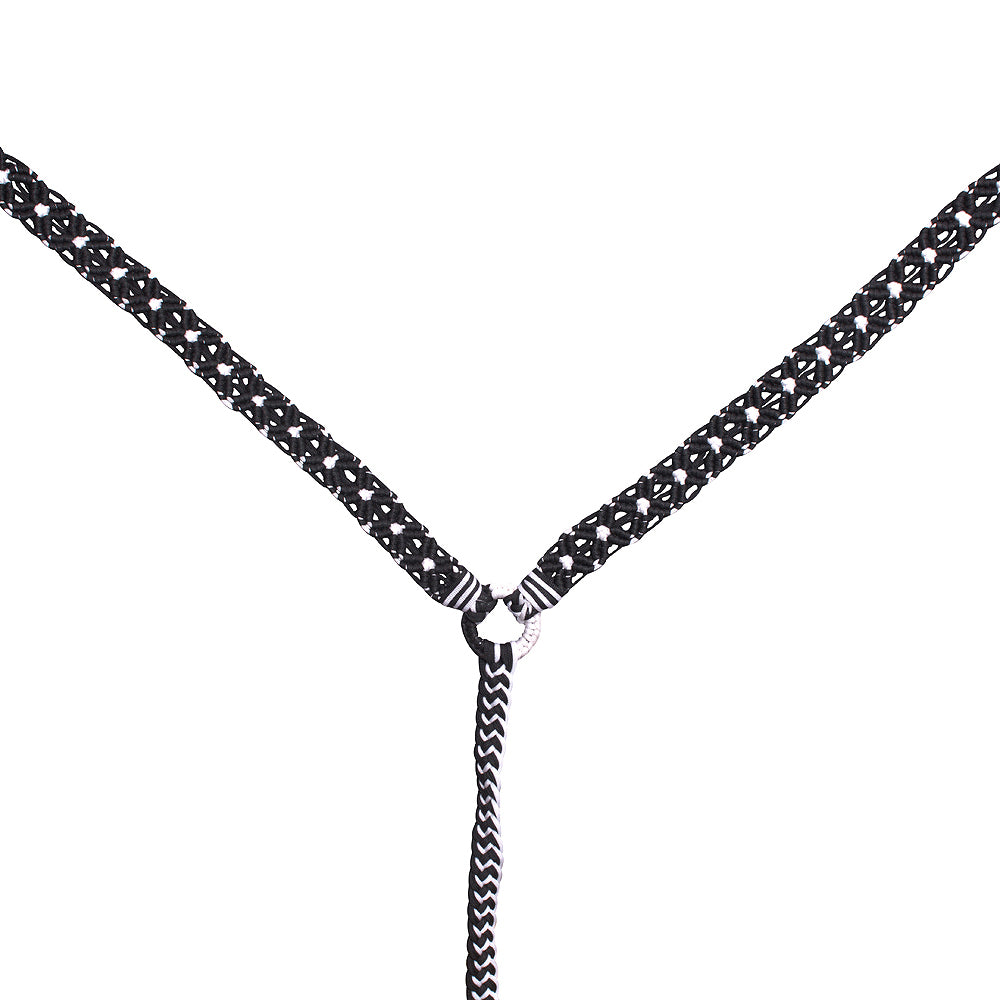 Hilason Horse Breast Collar Braided Paracord Pink / Black