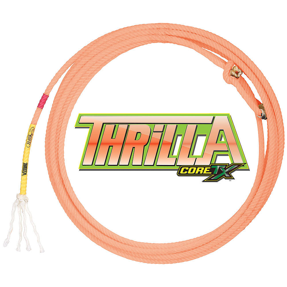 36" Thrilla 4 Strand Core Tx Heel Med Soft Durable Smooth Rope Neon Orange