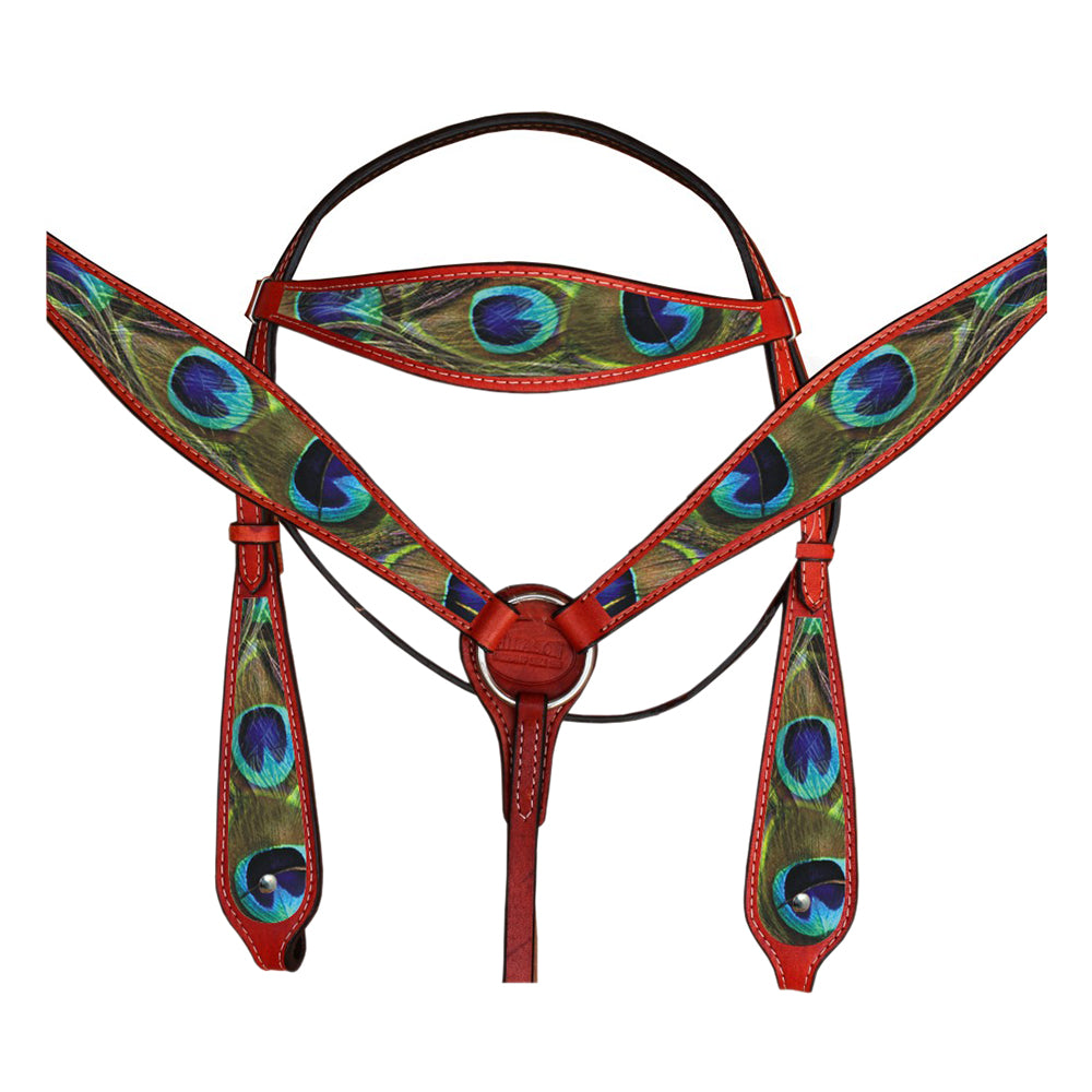 HILASON Western Horse Headstall Breast Collar Set American Leather | Tack for Horses