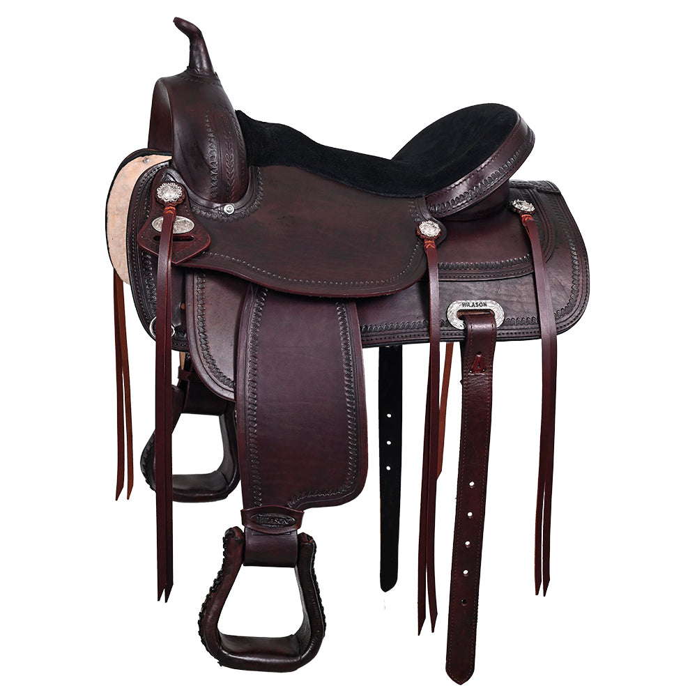 HILASON Western Horse Saddle American Leather Flex Tree Trail & Pleasure Chocolate Brown | for Horses