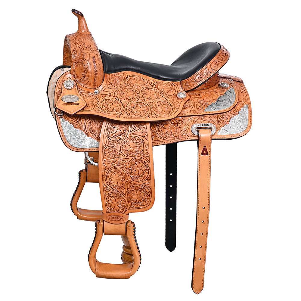 HILASON Western Horse Saddle American Leather Flex Tree Trail & Pleasure Tan