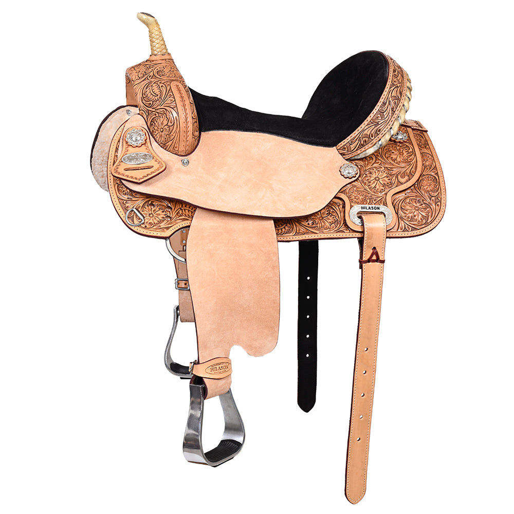 HILASON Flex Tree Western Horse Saddle American Leather Trail Barrel | for Horses