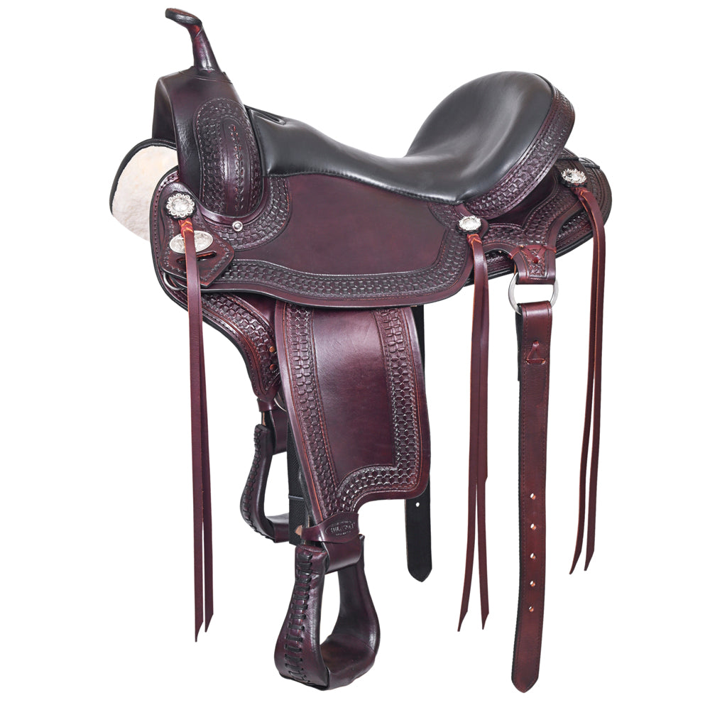 Hilason Western Gaited Flex Trail Horse American Leather Saddle