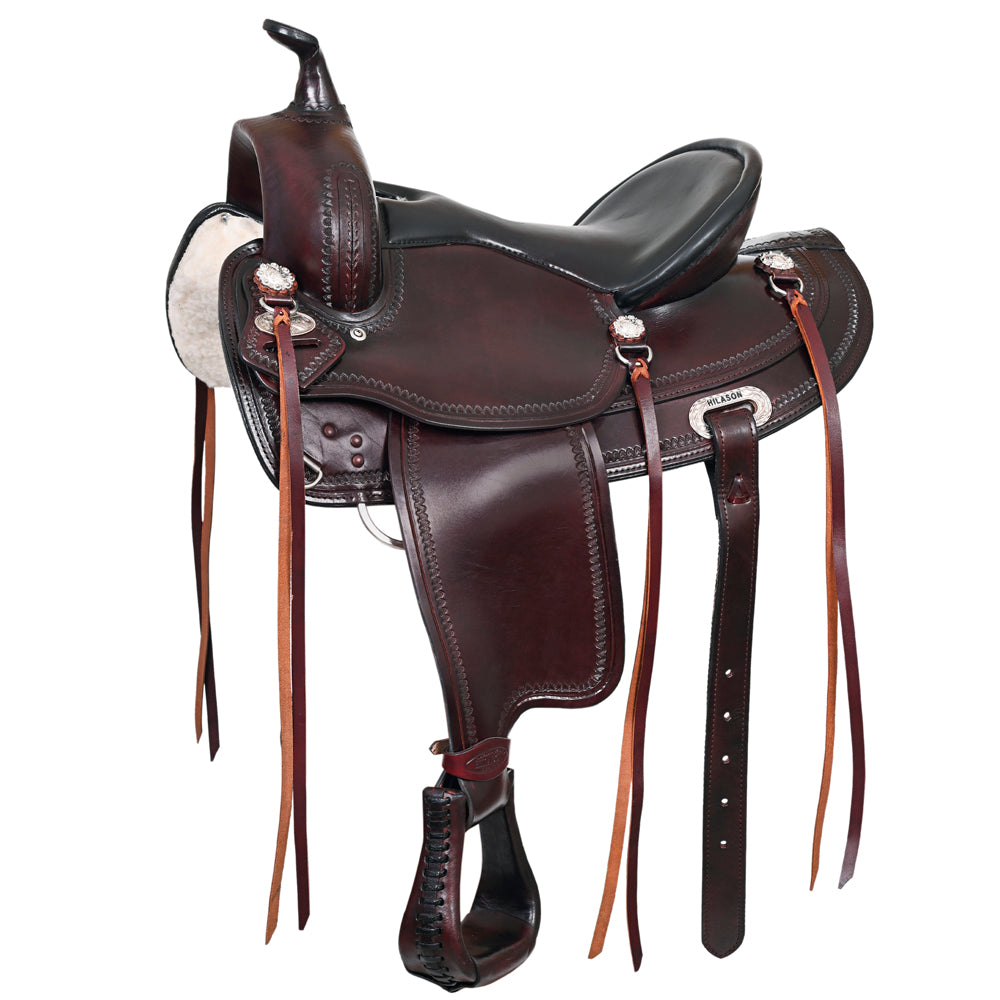 HILASON Western Draft Horse Trail Pleasure American Leather Saddle | for Horses