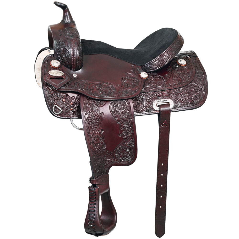 HILASON Western Draft Horse Trail Pleasure American Leather Saddle | for Horses