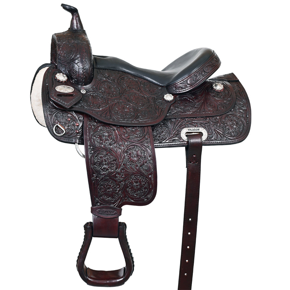 Hilason Western Draft Horse Trail Pleasure American Leather Saddle