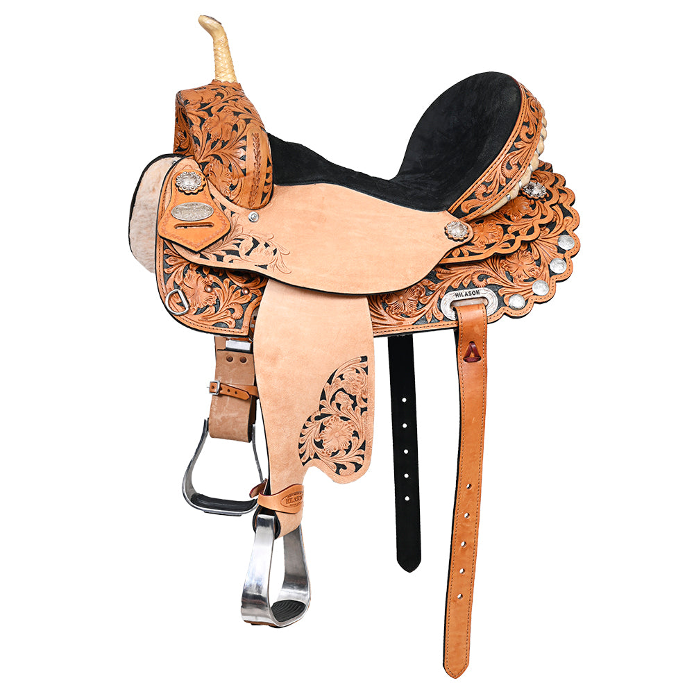 HILASON Flex Tree Western Horse Saddle American Leather Trail Barrel Racing | for Horses