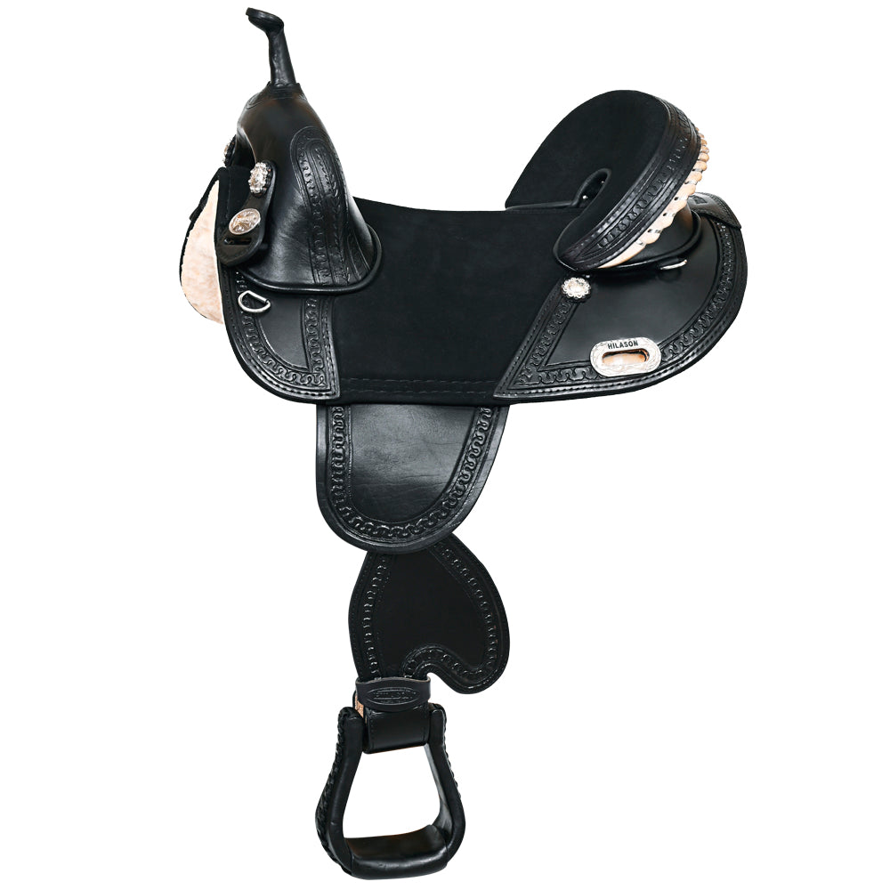 HILASON Western Horse Saddle Treeless Trail Racing Genuine American Leather | for Horses