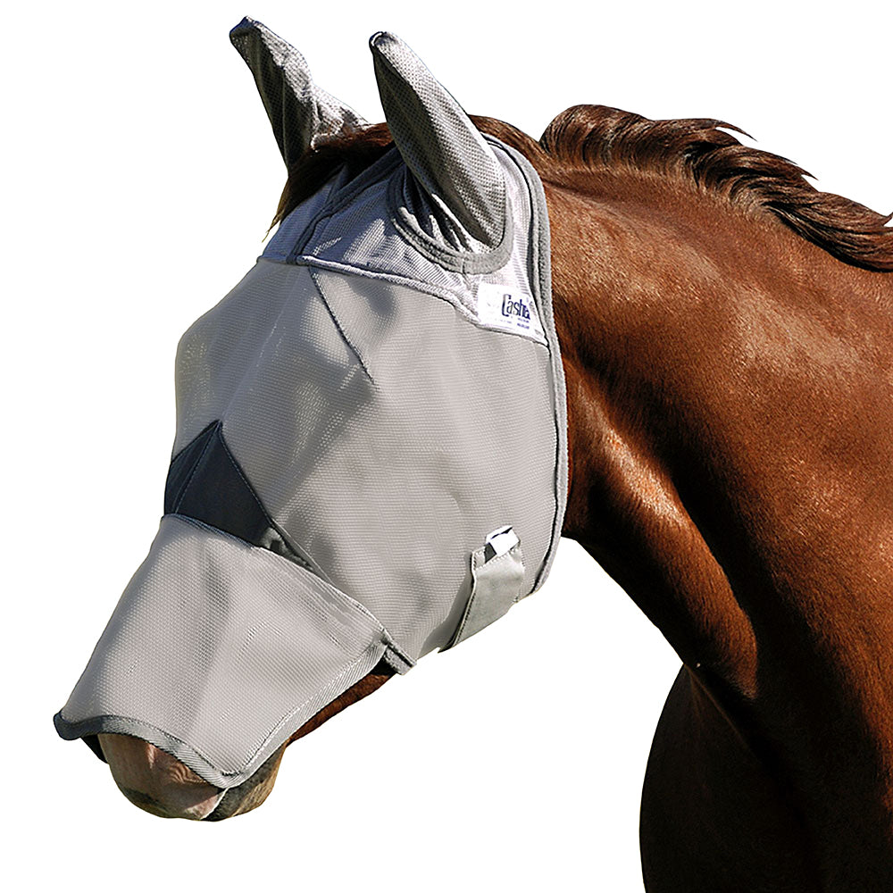 Mulearab Cashel Crusader Fly Mask Donkey Long Nose W/ Ears Grey
