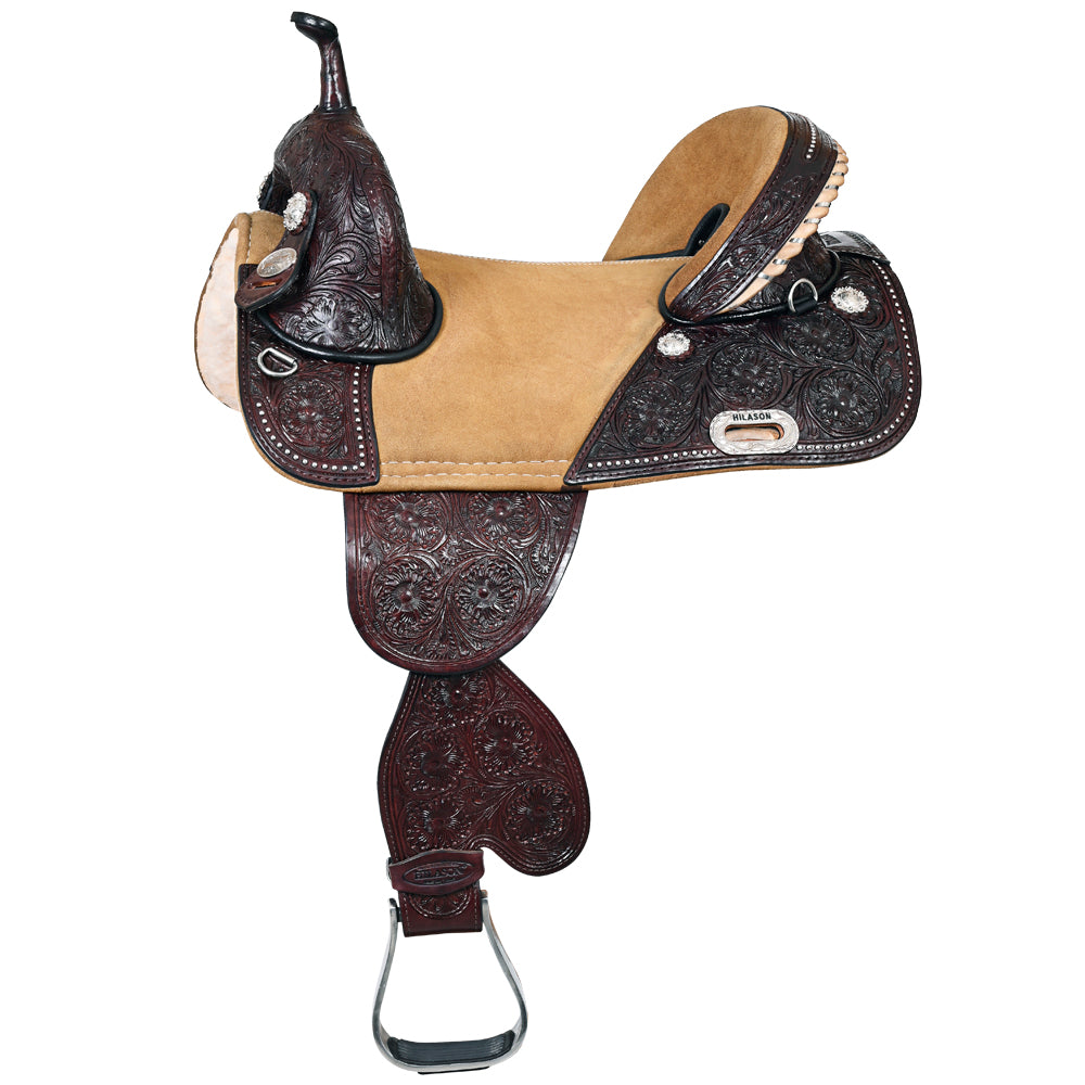 HILASON Western Horse Saddle Treeless Trail Barrel American Leather | for Horses