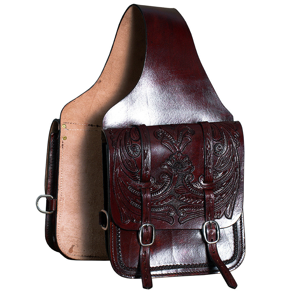 Hilason Western Leather Cowboy Trail Horse Saddle Bag 12 X 11 X 3.5 Inch
