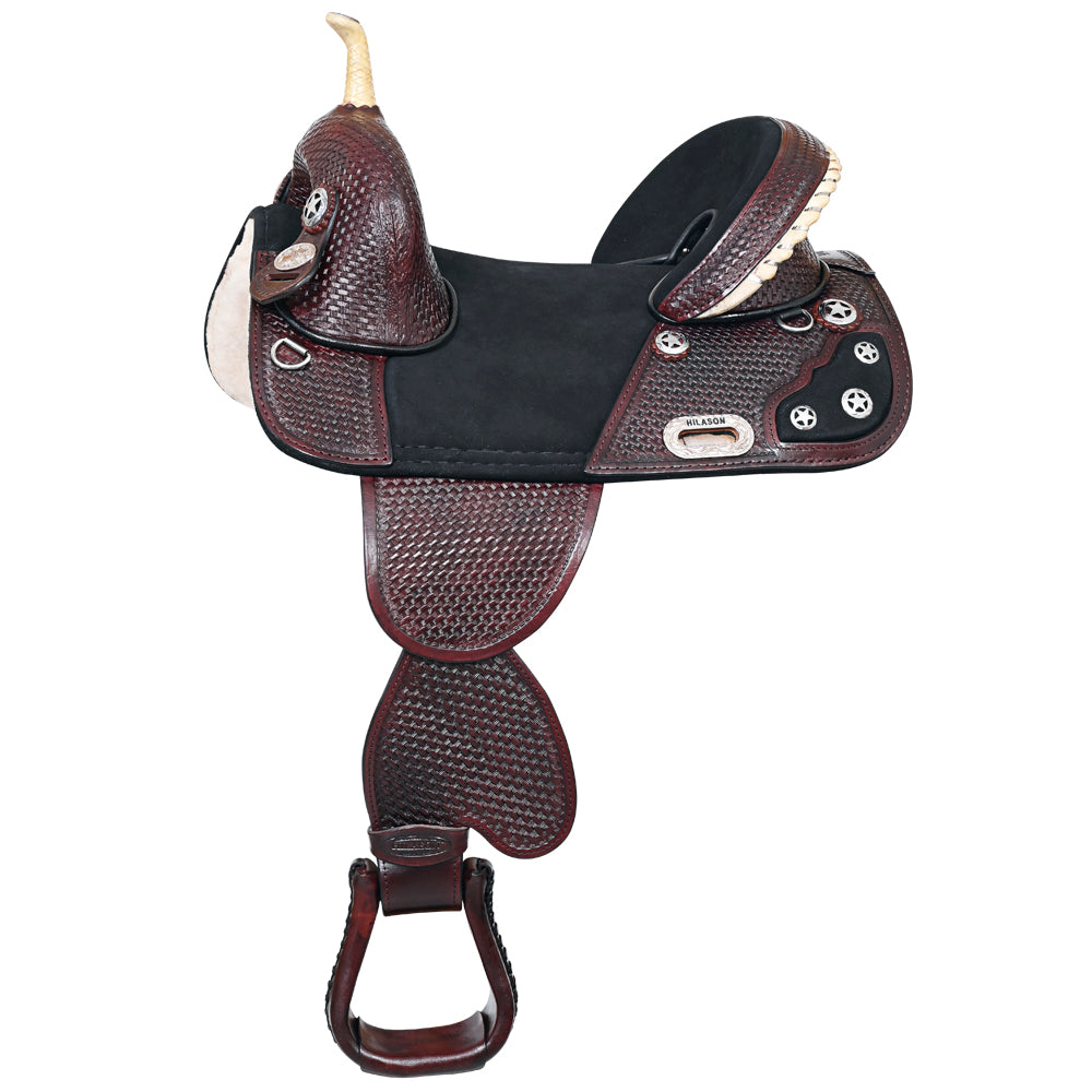 HILASON Horse Saddle Treeless Trail Barrel American Leather | Western for Horses