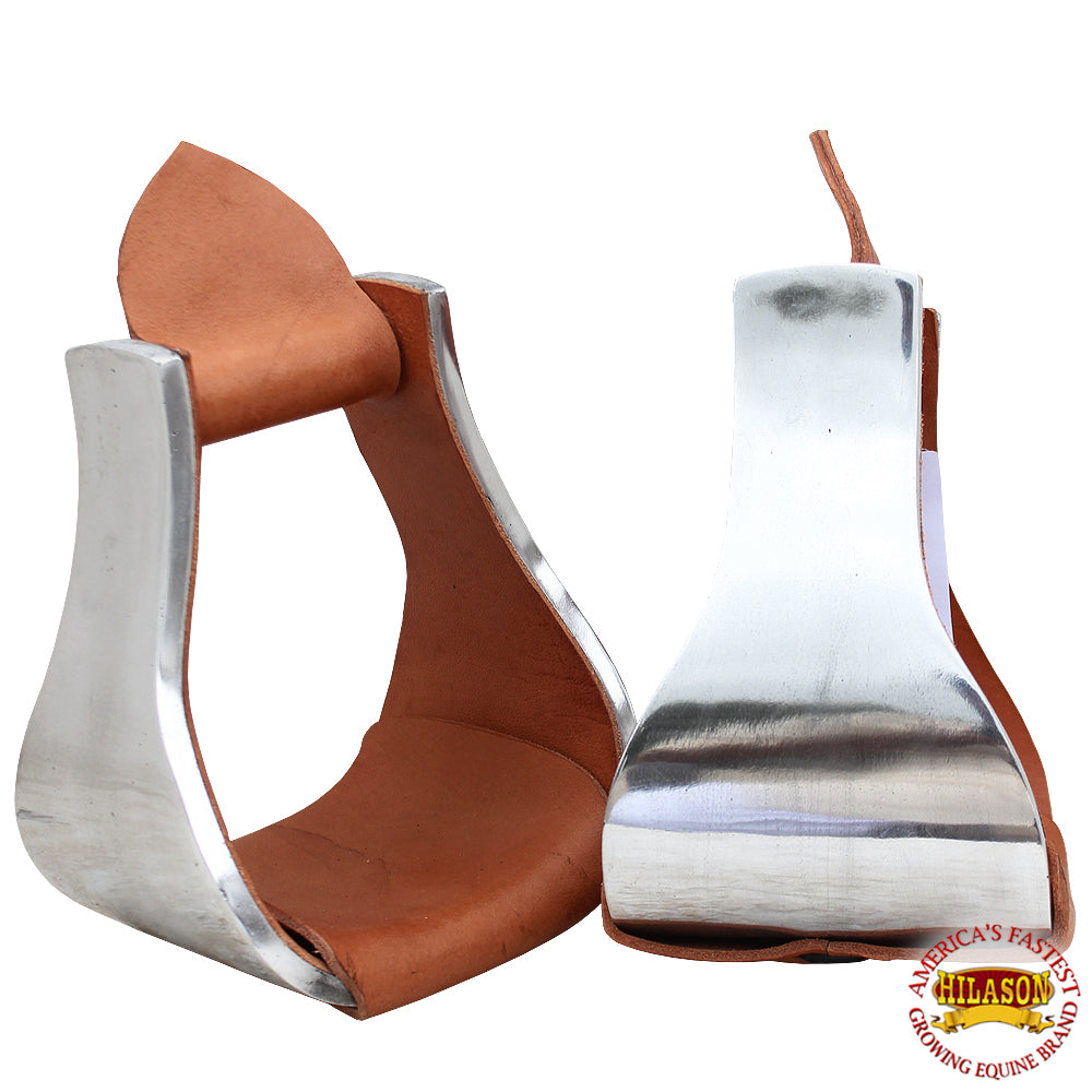 HILASON Horse Western Saddle Stirrup Aluminum Bell Stirrups Pair Roping Wade | Equestrian