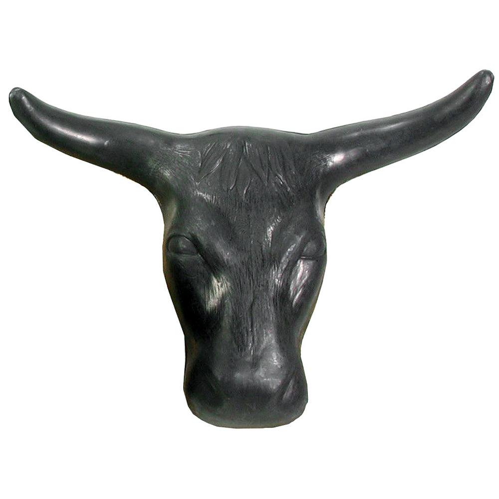 Tough-1 Steer Head Molded Plastic Mounting Prongs Roping Indoors Outdoors Black