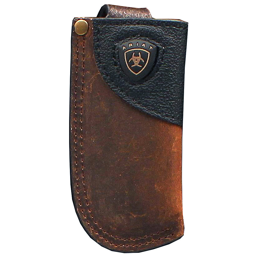 Ariat Leather Knife Sheath Overlay Logo Brown Loop Secure Fastening