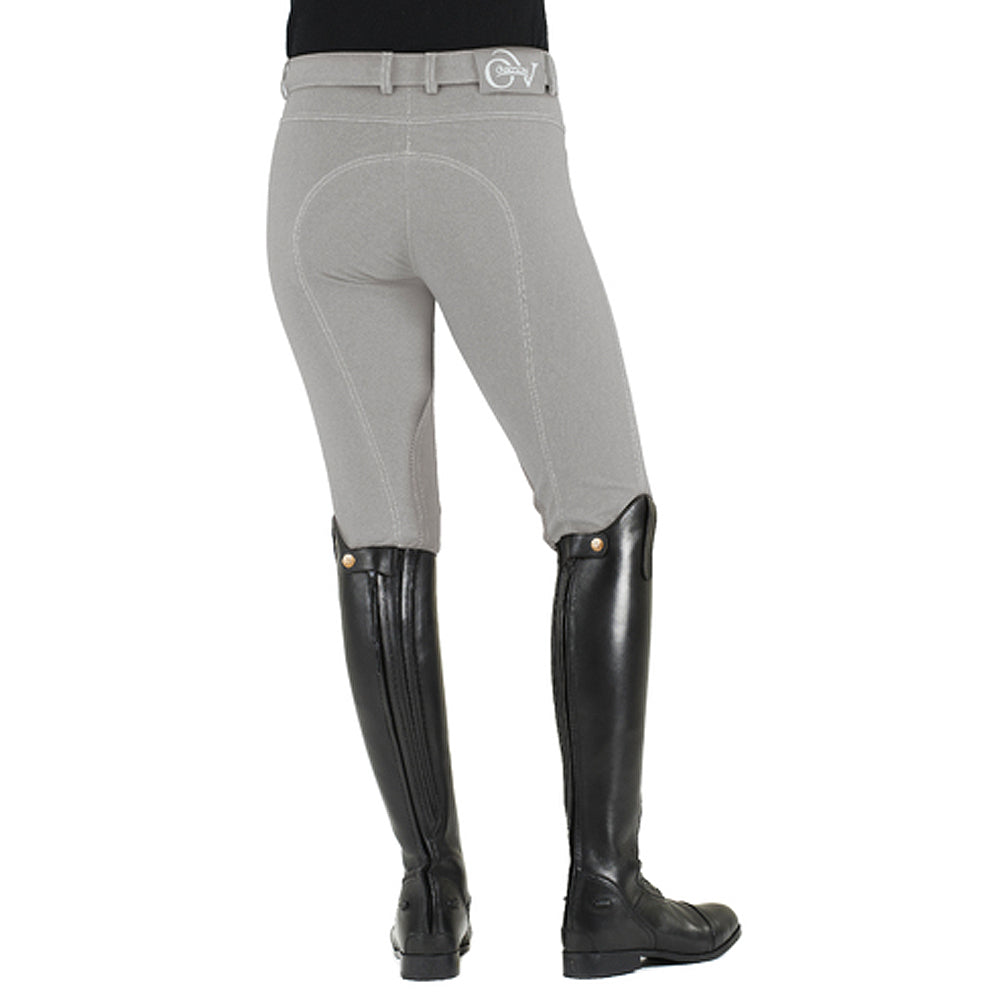 Ovation Ladies' SoftFlex Knee Patch Breeches Mid-Rise UPF 30 Syn-Tech Suede