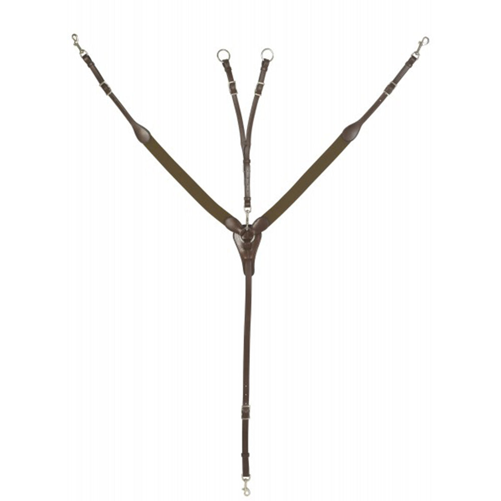 Horse Camelot Elastic Perfect Jumping Breastplate Quality Leather Brown