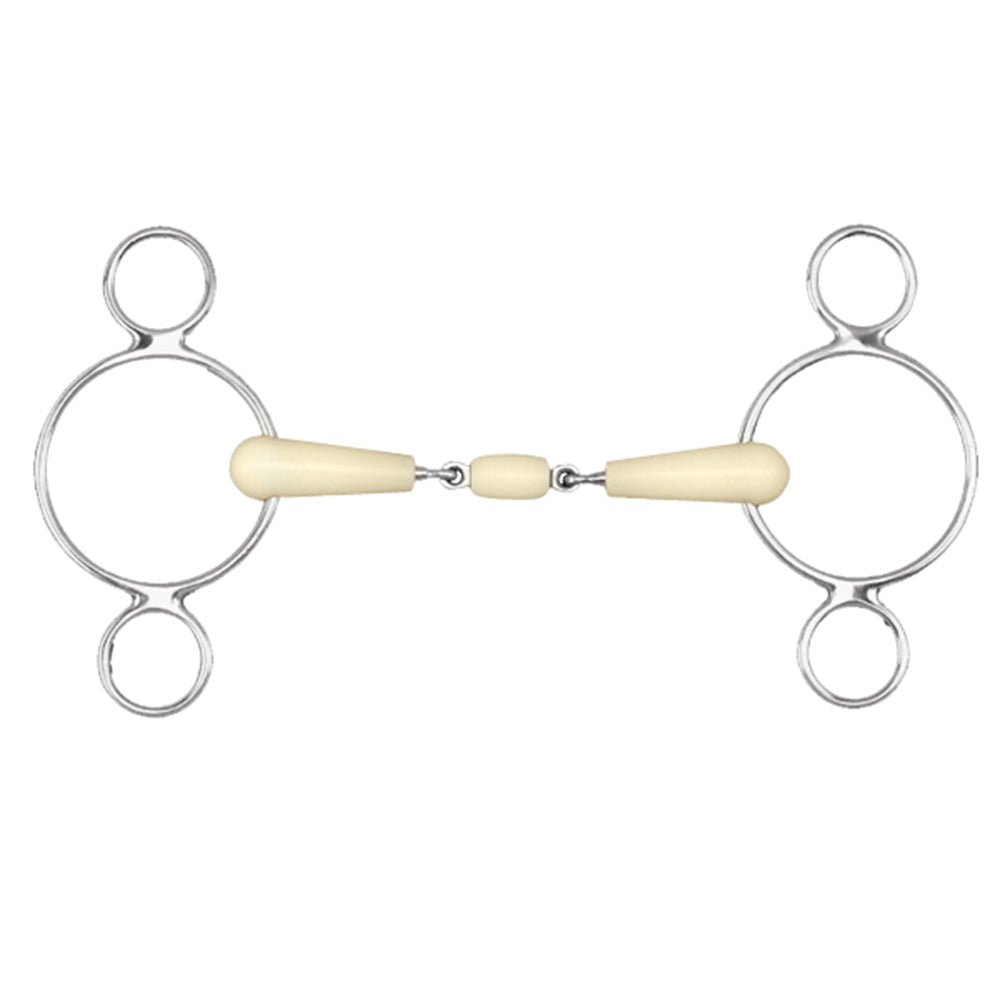 5-1/2" Happy Mouth 2-Ring Double Jointed Gag Horse Bit