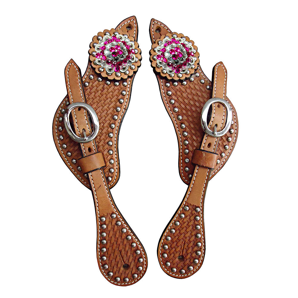 Hilason Western Show Tack Hand Tool Leather Horse Spur Straps Light Oil