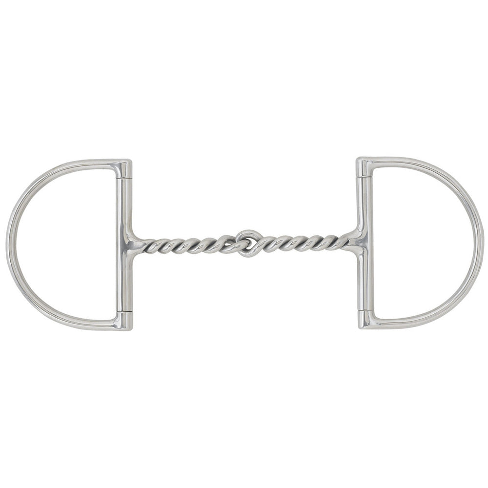 5.5" Centaur Stainless Steel Hunter Dee Ring Curved Twisted Wire Horse Bit