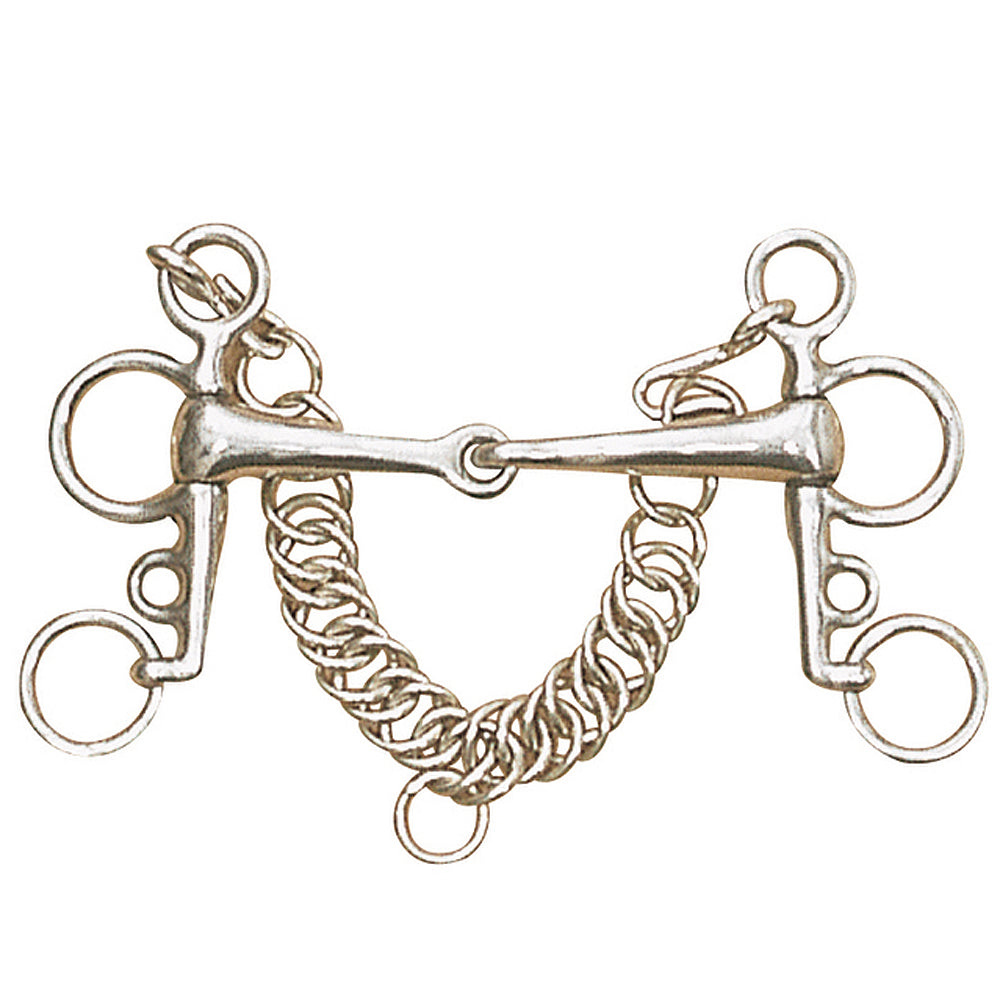 4.5" Centaur Stainless Steel Jointed Tom Thumb Pelham Horse Bit W/ Cheeks