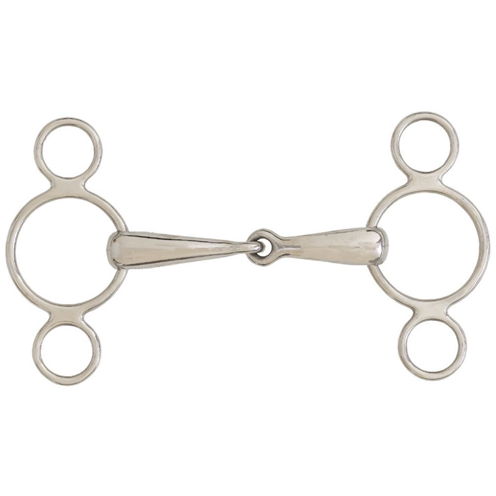 5.5" Centaur Stainless Steel 2-Ring Elevator Gag Horse Bit Lost Wax Cast