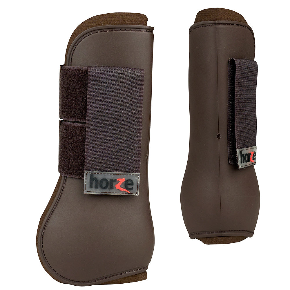 Horze Spirit Plastic Horse Tendon Boots Chocolate Brown Full Size