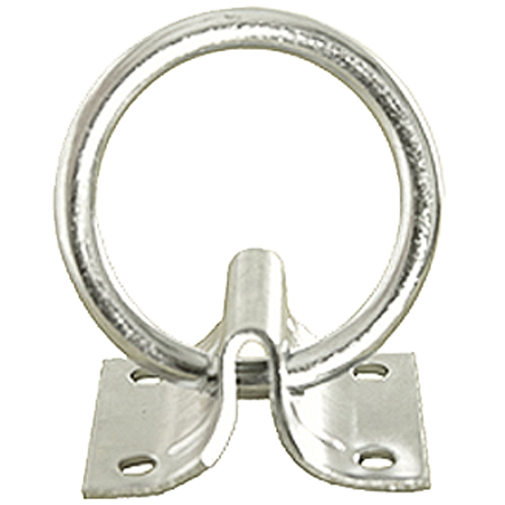 Hilason Zinc Plated Tie Ring – 7mm x 2 Inch Heavy-Duty Metal Ring with 2mm Mounting Plate | Wall Mount Tie Down Anchor for Barn, Trailer, or Stable Use