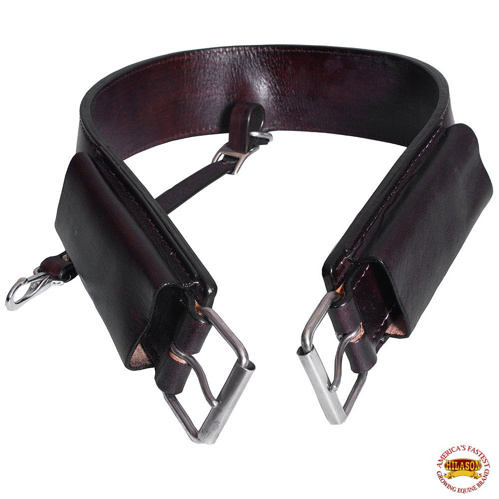 Hilason Horse Western Leather Back Rear Cinch Flank Girth