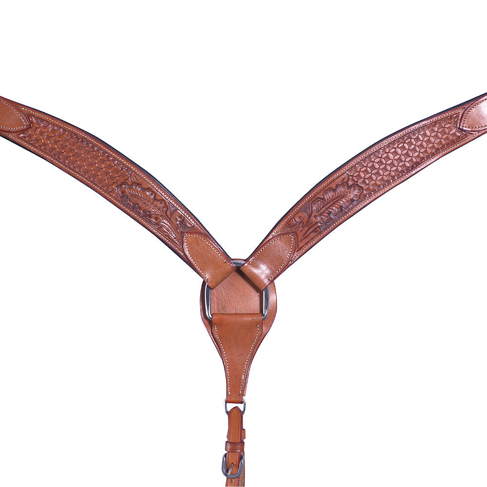 Western Horse Breast Collar Leather Tan Accorn Comfytack