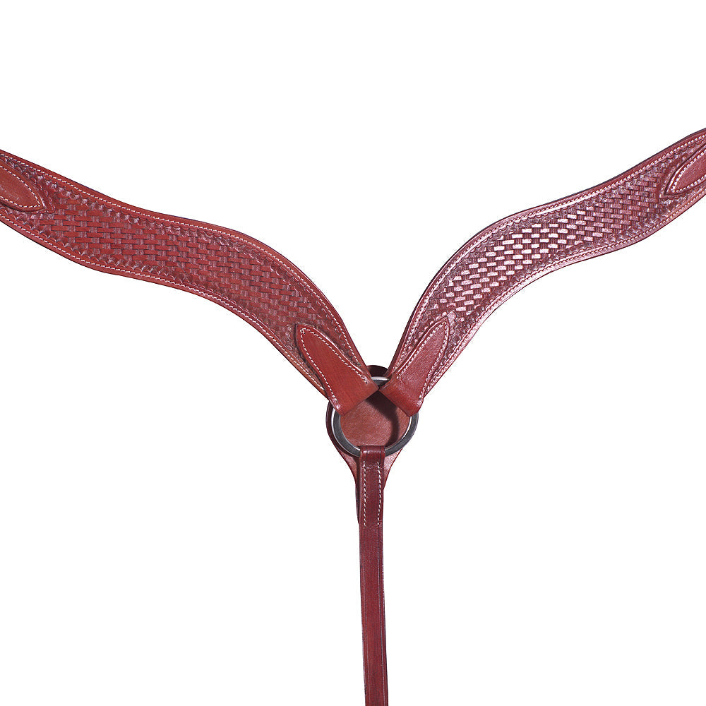 Western Horse Breast Collar Leather Mahogany Comfytack
