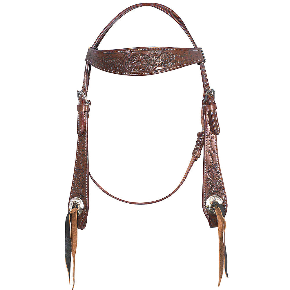 Western Horse Headstall Leather Brown Hilason