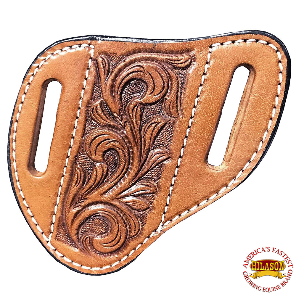 HILASON Leather Angled Knife Scabbard Sheath Cover Floral Tooled | Holster Pocket Buck