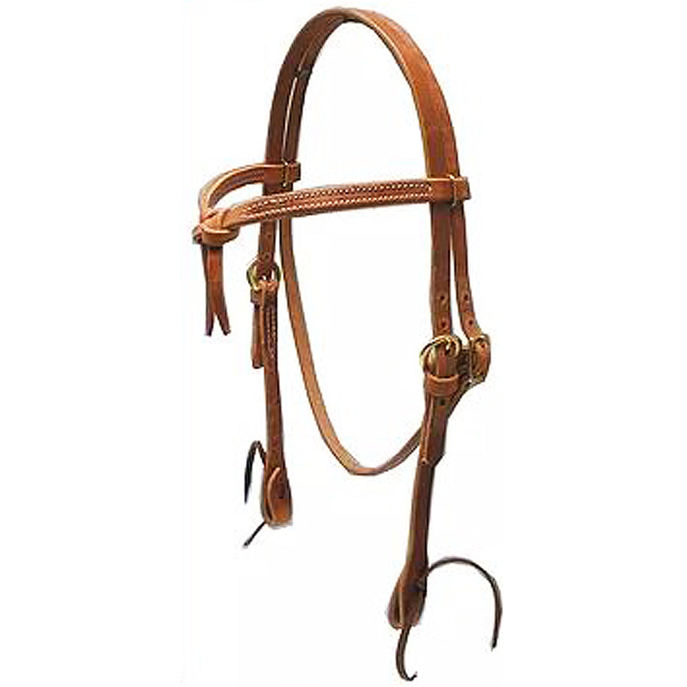 Hilason Leather Horse Knotted Headstall Hermann Oak Laced Cheeks