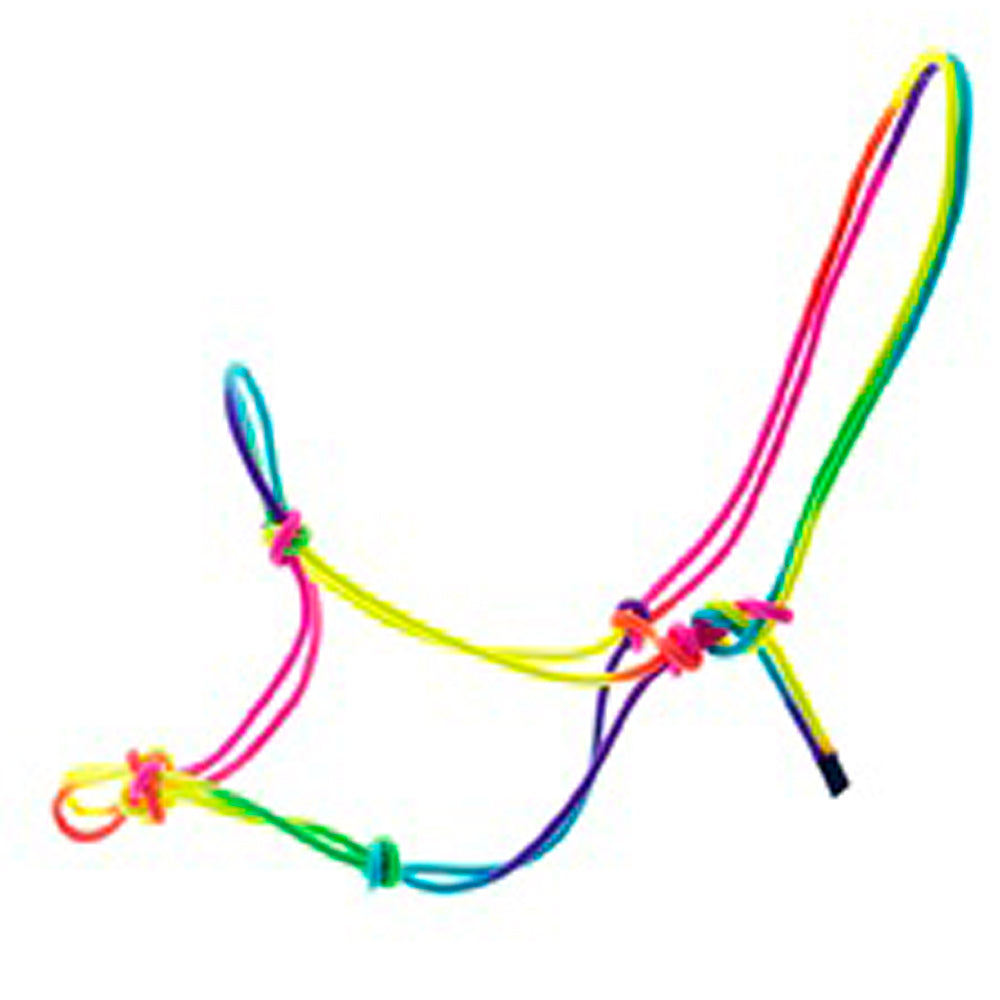 Hilason Rainbow Rope Tied Horse Halter Tie Dye Colored Cowboy Style