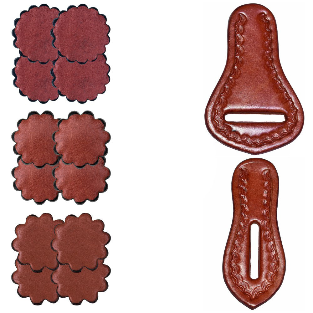 Hilason Saddle Repair Latigo Carrier Girth Holder 12 Leather Rossets Mahogany