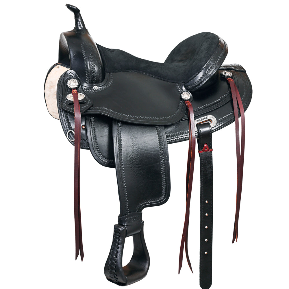HILASON Western Horse Treeless Trail Pleasure American Leather Saddle | Barrel for Horses