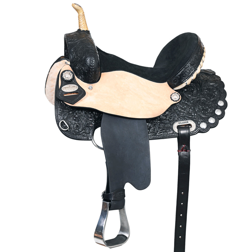 HILASON Western Horse Saddle American Leather Treeless Trail Barrel | for Horses