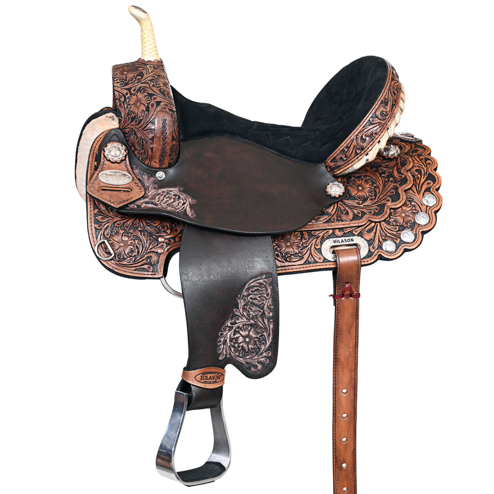 HILASON Western Horse Saddle American Leather Treeless Trail Barrel | for Horses