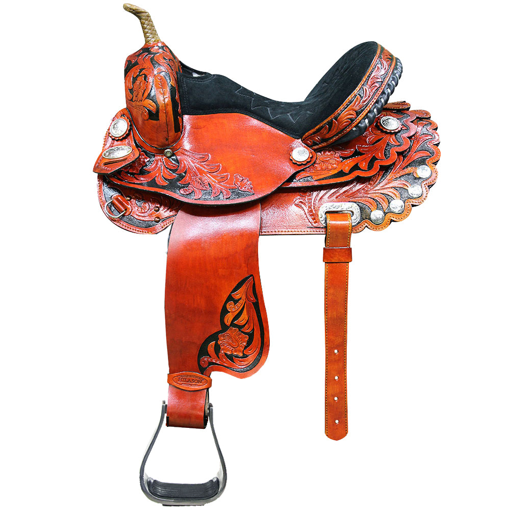 HILASON Western Horse Saddle American Leather Treeless Trail Barrel | for Horses